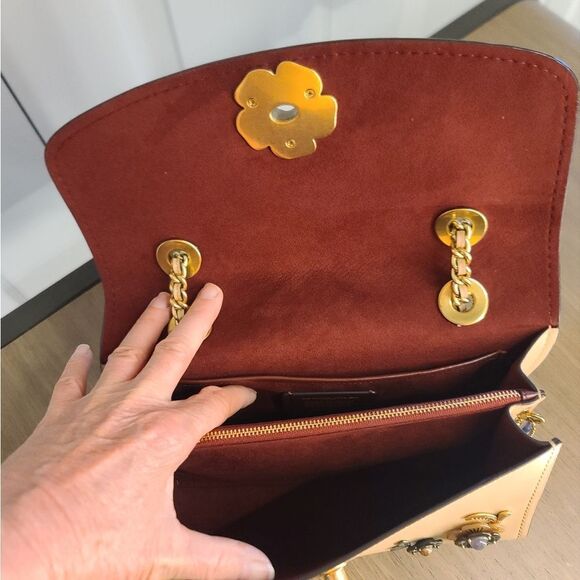 Coach 52611 Tea Rose Parker Shoulder Bag Beechwood Tan - Picture 12 of 13